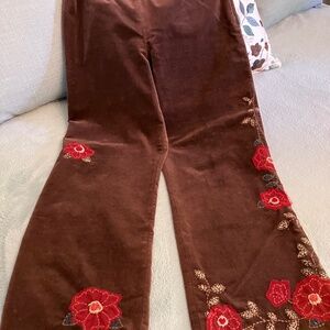 Pinwale Corduroy Slacks with Embellishments